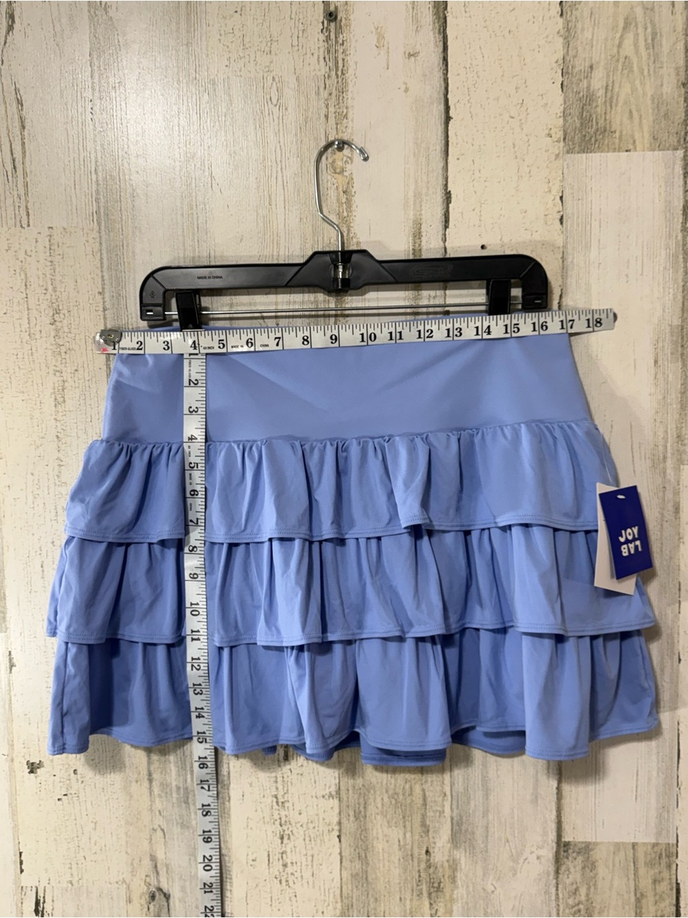 JoyLab Periwinkle Tiered Ruffle Mini Skirt Skort Tennis PickleBall Beach Cruise - Picture 4 of 10
